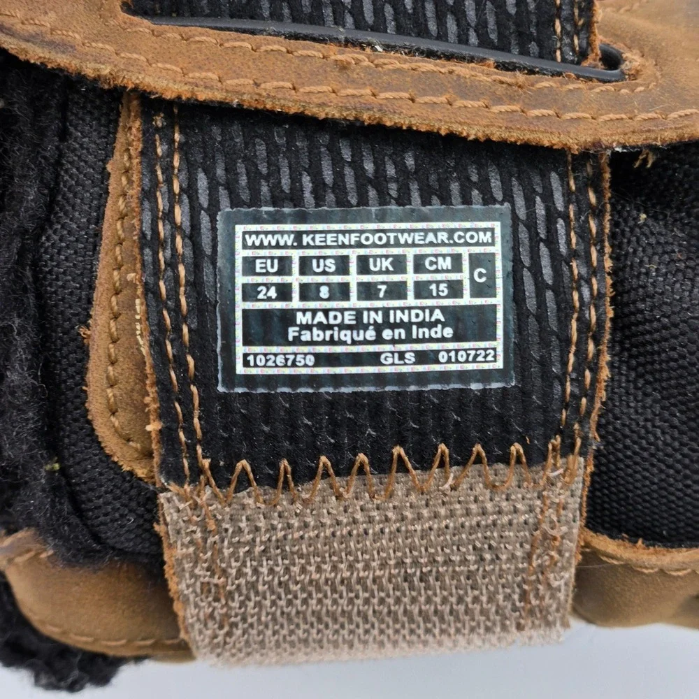 KEEN Kids Kootenay IV Mid Waterproof Brown Leather Wide Toe Box Boots US 8 VGUC